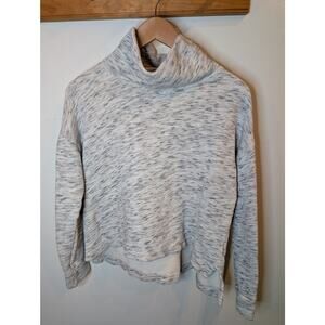 J.Crew Vintage Fleece Funnel Neck Pullover Sweatshirt Gray Textured Small